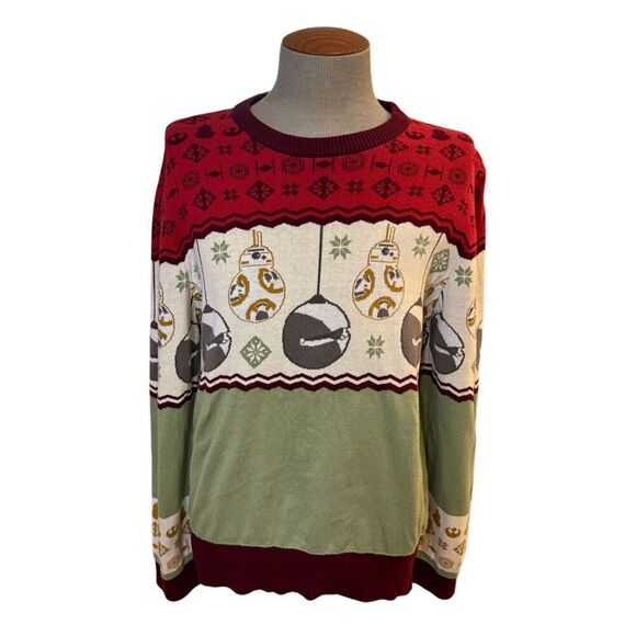 Star Wars Christmas Sweater BB-8 Sleigh Bells Sz. XL Ugly Christmas Pullover - Picture 1 of 9